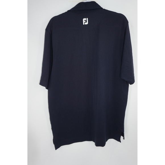 FootJoy Polo Shirt Men's Medium Navy Blue Golf Performance FJ Tour Collar Logo - Picture 3 of 3